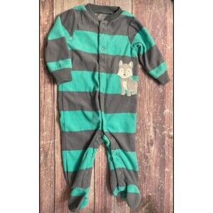 Carter’s Baby Boy Husky Dog Fleece Footed Pajamas (PJs) Sleeper, Size 6 months